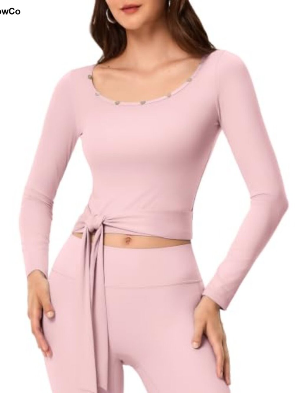 Women's Pilates Wrap Top Long Sleeve Fitted Yoga Ballet Shirt